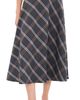 LE BOP LE BOP Myrtle Circle Skirt Charcoal/Blue Plaid - 1