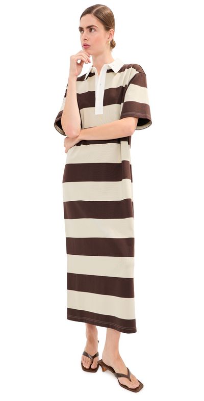LE BOP LE BOP Nell Polo Maxi Dress Chocolate/Beige