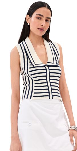 LE BOP LE BOP Noa Ribbed Tank Top Midnight/White