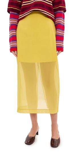 LE BOP LE BOP Olivia Organza Skirt Warm Olive