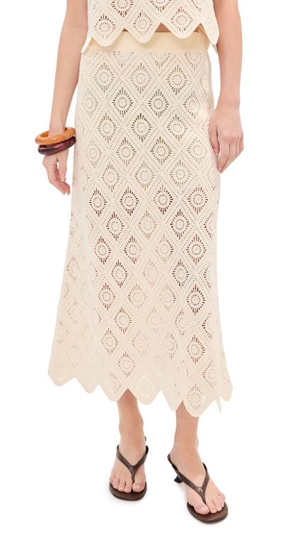 LE BOP LE BOP Ora Crochet Skirt Ivory