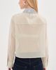 LE BOP LE BOP Organza Cropped Buttondown with Embellished Collar Ivory - 3