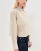 LE BOP LE BOP Organza Cropped Buttondown with Embellished Collar Ivory - 4
