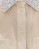 LE BOP LE BOP Organza Cropped Buttondown with Embellished Collar Ivory - 6