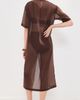 LE BOP LE BOP Organza Midi Dress Coffee Bean - 3
