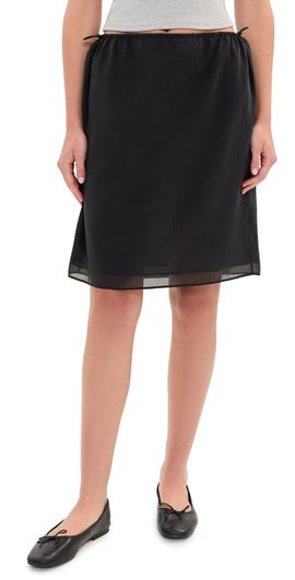 LE BOP LE BOP Organza Pull On Bungee Skirt Black