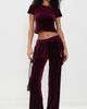 LE BOP LE BOP Paige Velvet Pants Wine/Ivory Stripe - 5