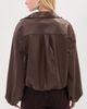 LE BOP LE BOP Pippa Faux Leather Pullover with Front Pocket Coffee - 3