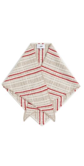 LE BOP LE BOP Plaid Triangle Scarf Taupe/White/Red One