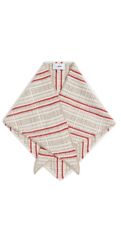 LE BOP LE BOP Plaid Triangle Scarf Taupe/White/Red One