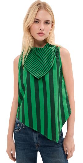 LE BOP LE BOP Riley Blouse Green/Dark Green Stripe
