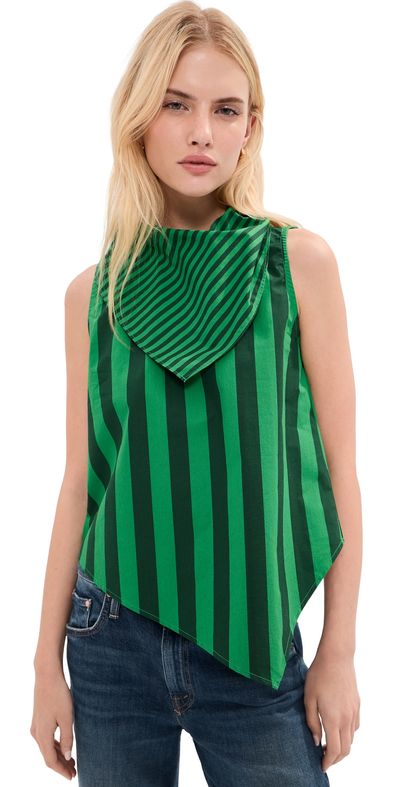 LE BOP LE BOP Riley Blouse Green/Dark Green Stripe