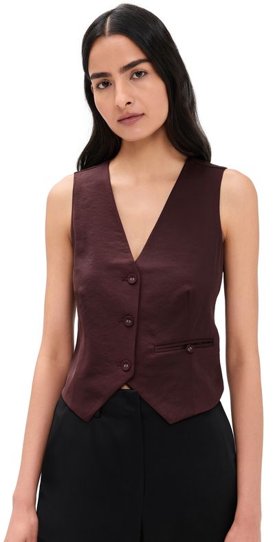 LE BOP LE BOP Simone Satin Vest Mahogany