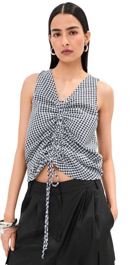 LE BOP LE BOP Sleeveless Fallon Top Navy Check