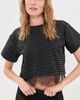 LE BOP LE BOP Stripe Lace Hazel Tee Charcoal Stripe/Black - 6