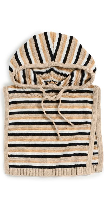 LE BOP LE BOP Striped Balaclava Dickie Oatmeal/Black/White/Camel One
