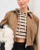 LE BOP LE BOP Striped Balaclava Dickie Oatmeal/Black/White/Camel One - 3