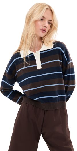 LE BOP LE BOP Zadie Polo Shirt Chocolate Stripe