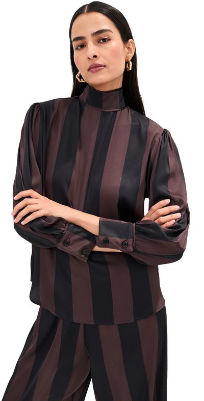 LE BOP LE BOP Zaza Blouse Chocolate/Black Stripe
