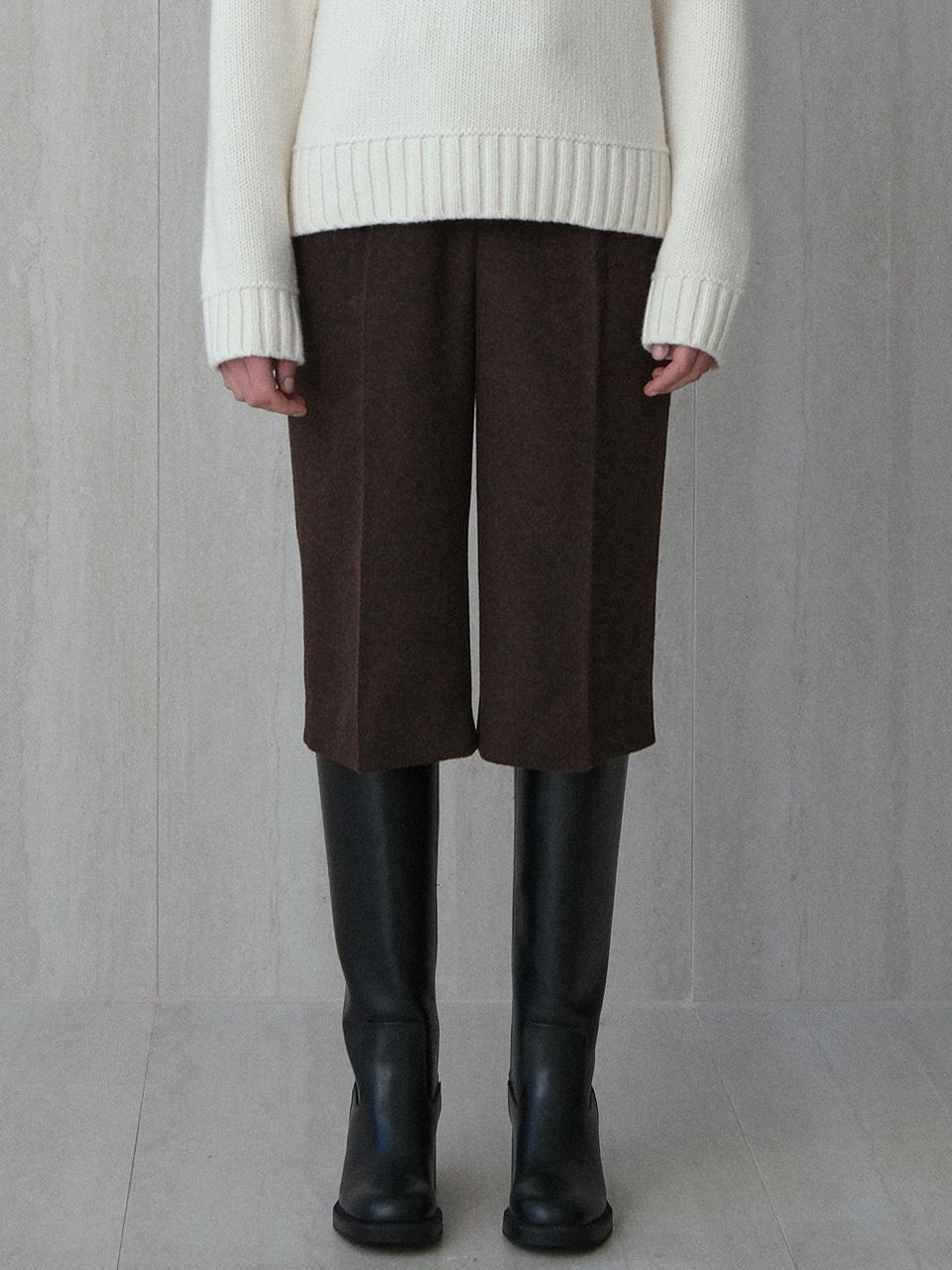 LE brushed wool bermuda pants (brown)