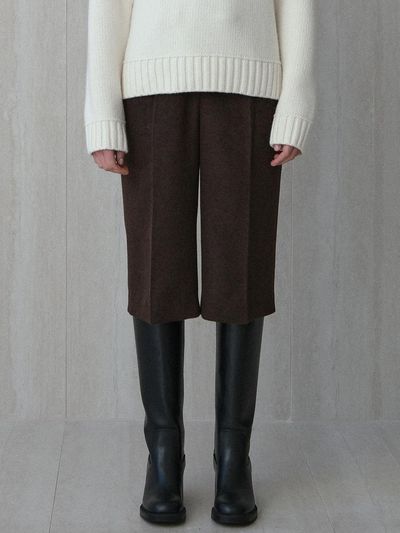 LE brushed wool bermuda pants (brown)