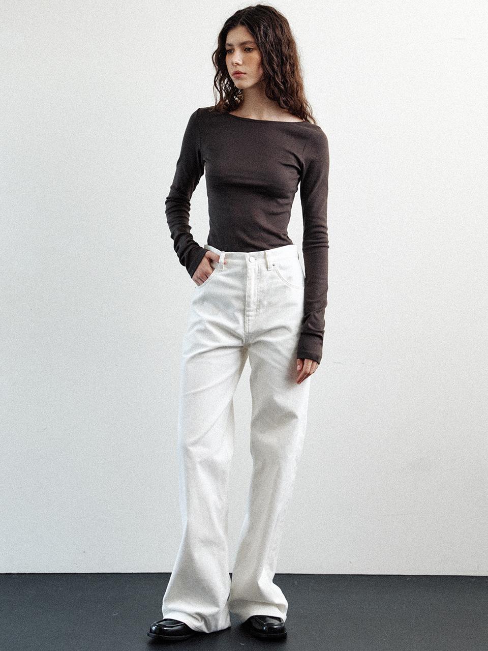 LE corduroy straight pants