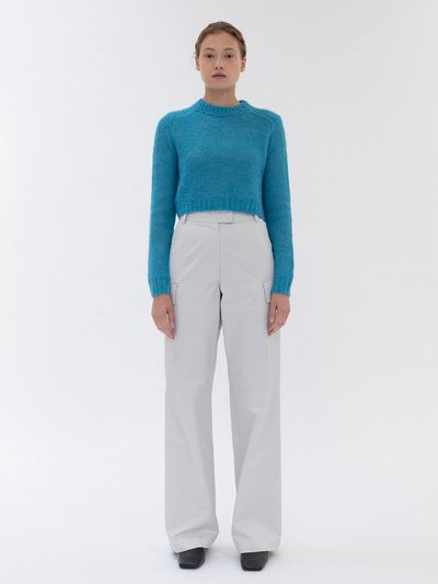 LE Cotton Cargo Wide Pants (Light Gray)