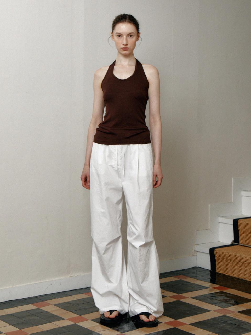 LE Cotton Parachute Pants - White