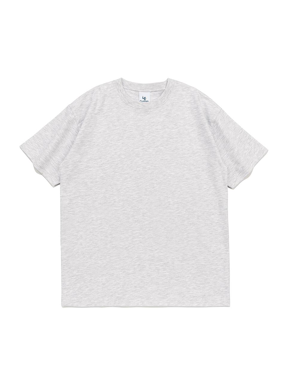 Le Custom 32S 2-ply Semi-Overfit Cotton Blend T-shirt [Light Melange]