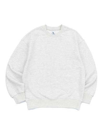 Le Custom Cotton Polyester Blend Overfit Plain Sweatshirt [Light Melange]