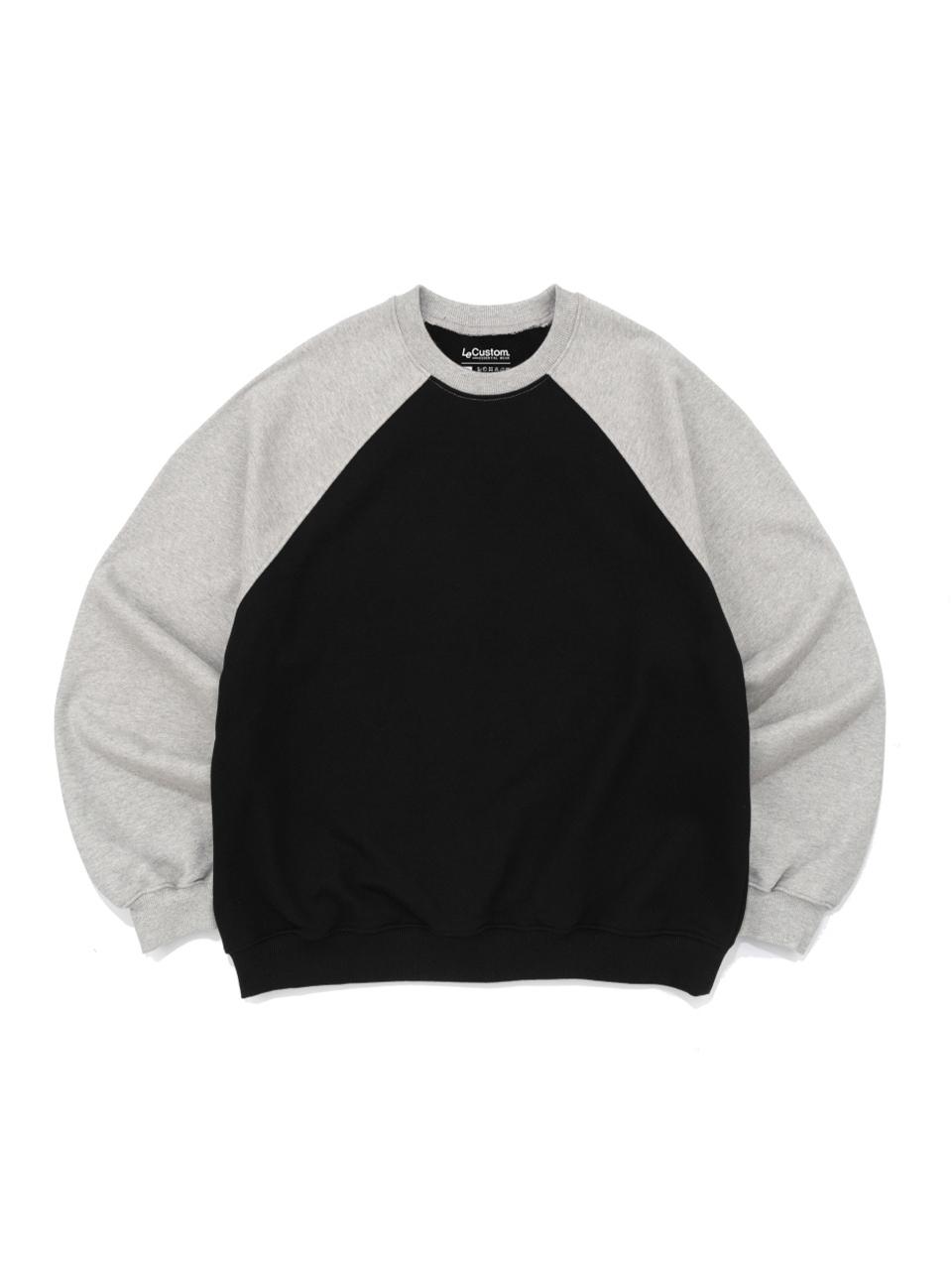 Le Custom Cotton Triple-Layer Raglan Sweatshirt [Black]