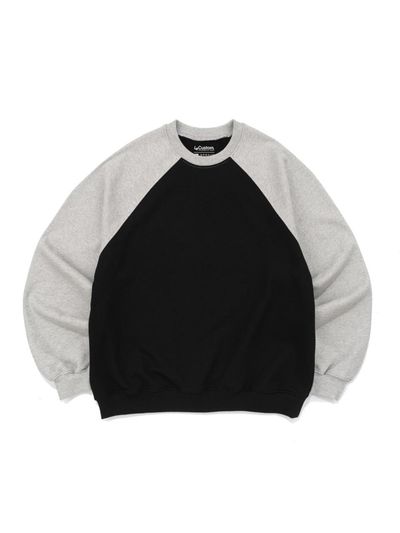 Le Custom Cotton Triple-Layer Raglan Sweatshirt [Black]
