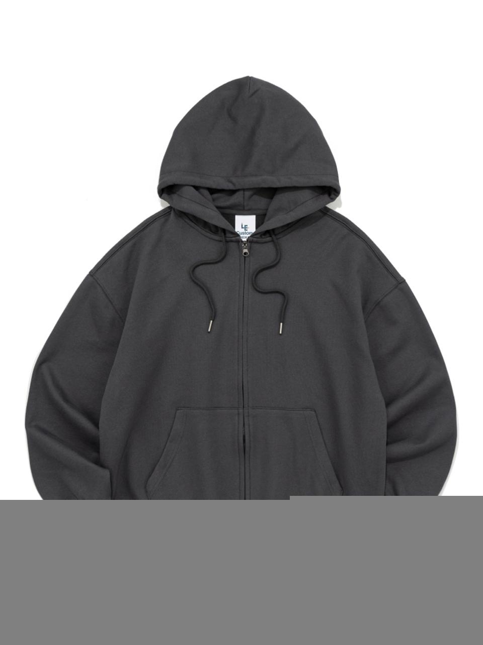 Le Custom Custom Overfit Two-Way French Terry Hoodie [Charcoal]