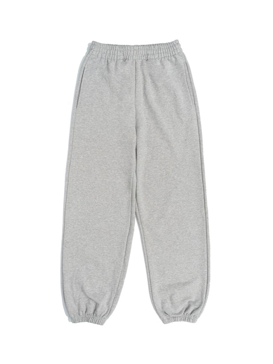 Le Custom Custom Plain Semi-Overfit Cotton Jogger Sweatpants [Melange]