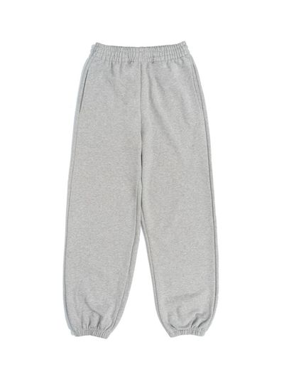 Le Custom Custom Plain Semi-Overfit Cotton Jogger Sweatpants [Melange]