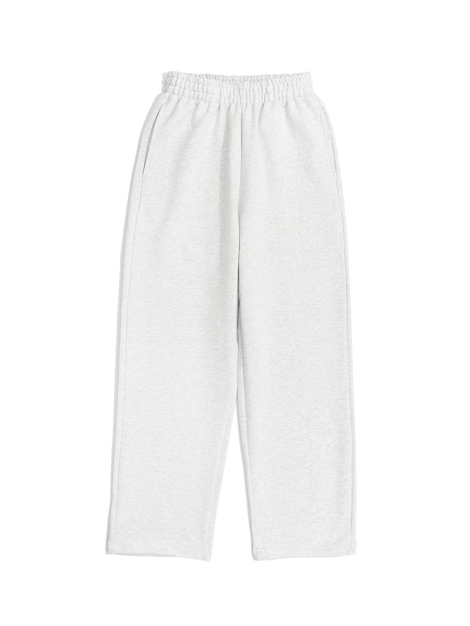 Le Custom Custom Plain Straight French Terry Sweatpants [Light Melange]