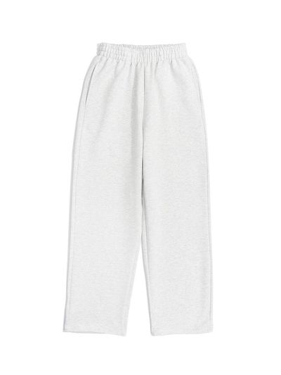 Le Custom Custom Plain Straight French Terry Sweatpants [Light Melange]