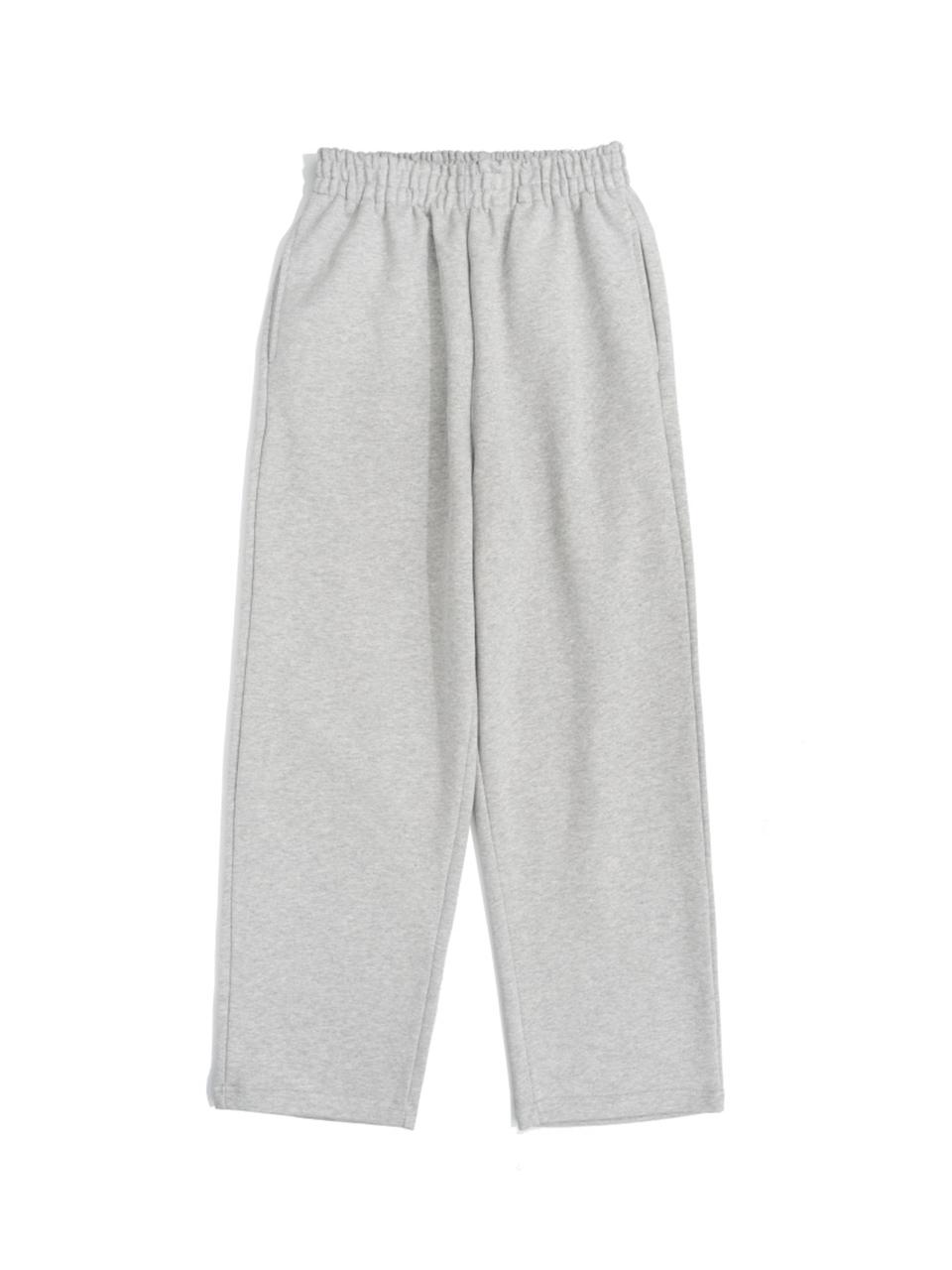 Le Custom Custom Plain Straight Terry Cotton Sweatpants [Melange]