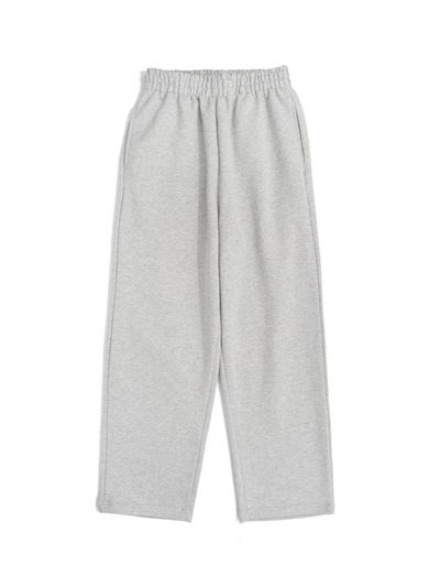 Le Custom Custom Plain Straight Terry Cotton Sweatpants [Melange]