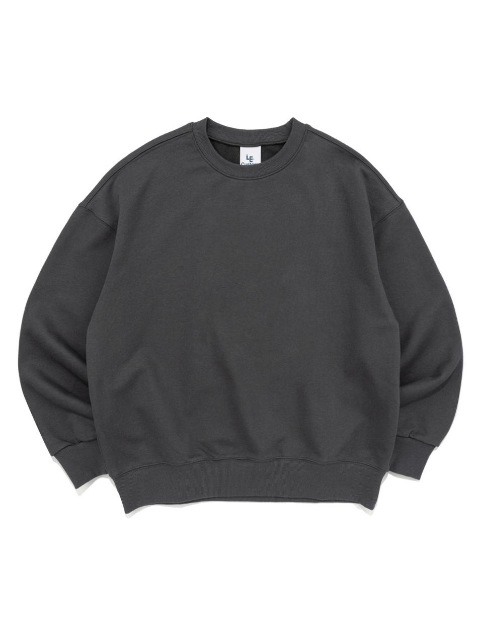 Le Custom French Terry Semi-Overfit Plain Sweatshirt [Charcoal]