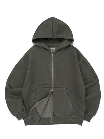 Le Custom Heavyweight Triple-Layered Custom Pigment Zip-up Hoodie [GREEN]