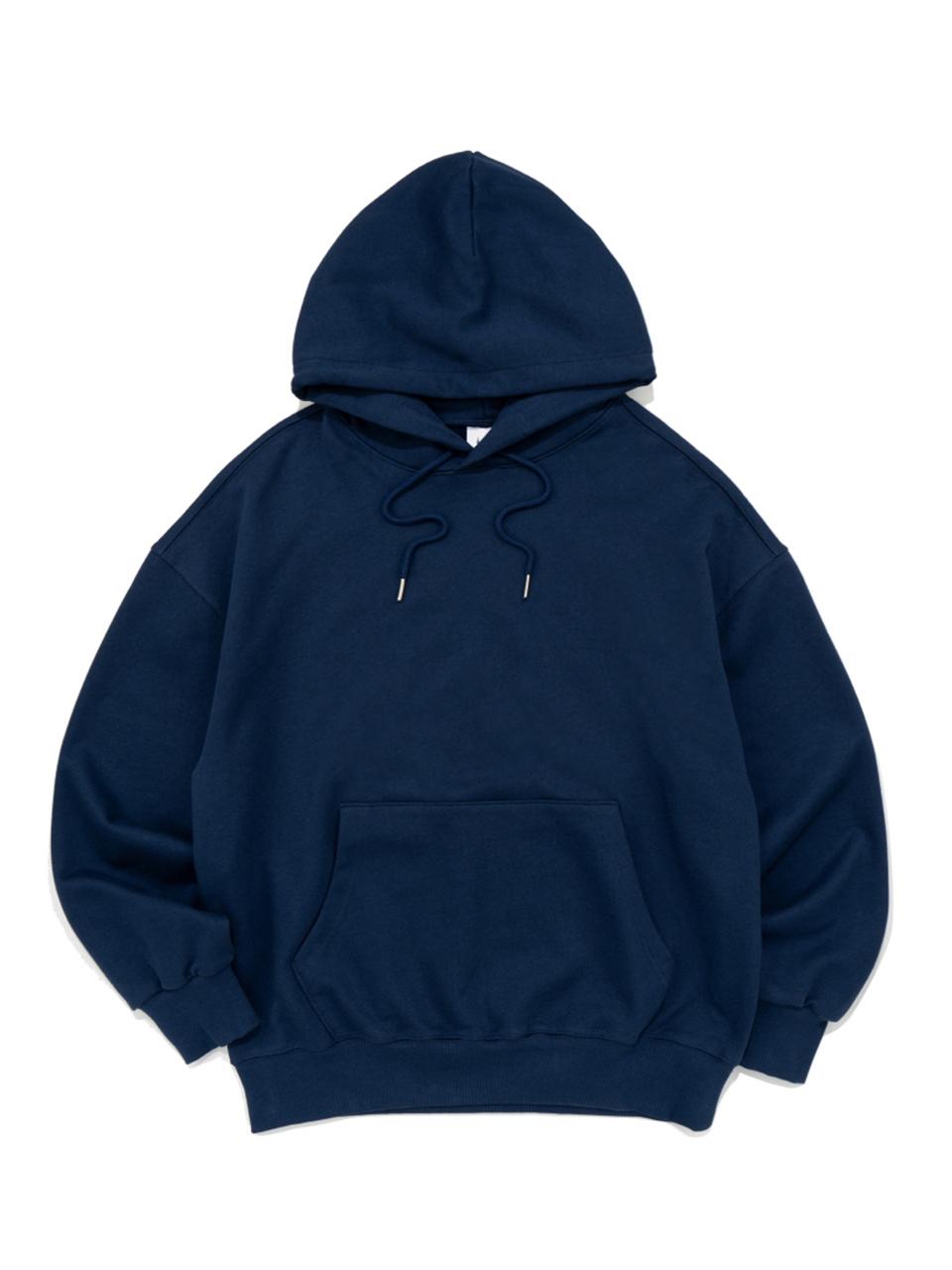 Le Custom Plain Oversized French Terry Hoodie [Navy]