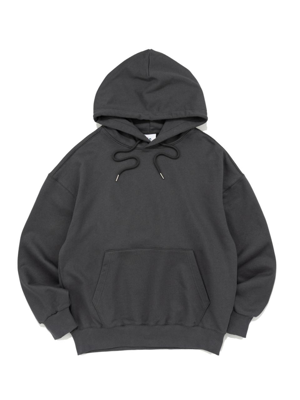 Le Custom Plain Semi-Overfit French Terry Hoodie [Charcoal]