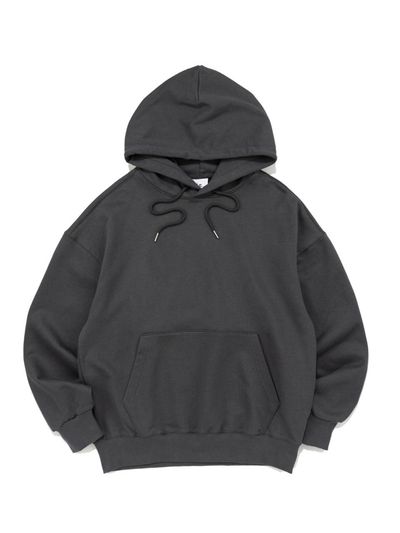 Le Custom Plain Semi-Overfit French Terry Hoodie [Charcoal]