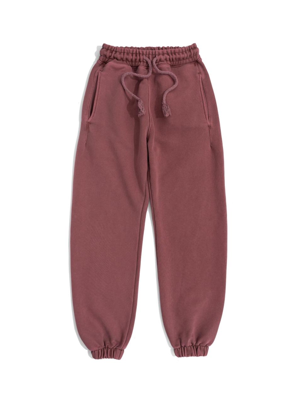 Le Custom Premium Triple-Layer Semi-Wide Jogger Sweatpants [Burgundy]