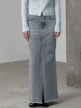 LE denim maxi skirt [gray]