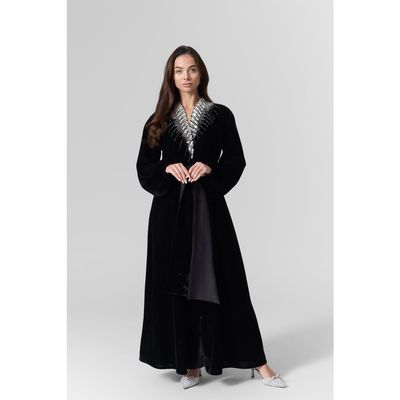 Le Fafo Le Fafo Luna Velvet Embellished Belted Dress
