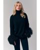 Le Fafo Le Fafo Mongolian Shearling Cuffs Cashmere Sweater - 1