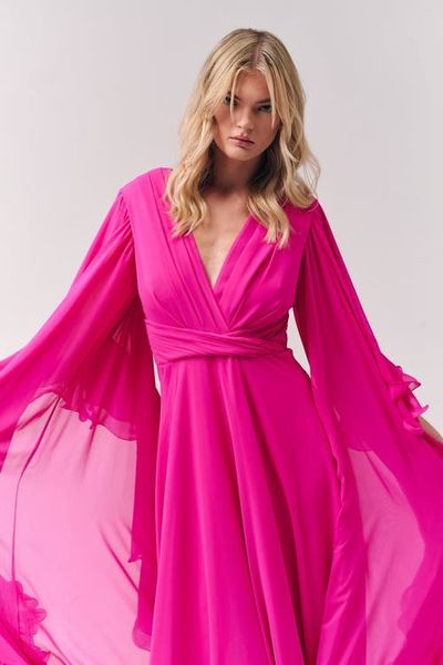 Le Fafo Le Fafo Ruffles Chiffon Maxi Dress