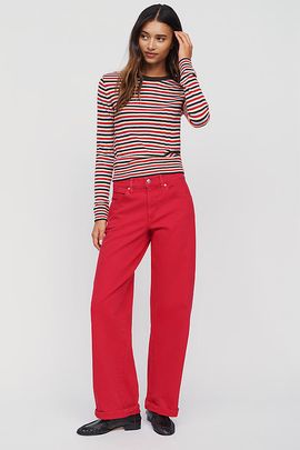LE JEAN Cowboy Curve Mid Rise Barrel Jeans